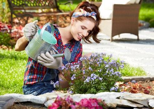 Accessible gardener working in a Barking garden